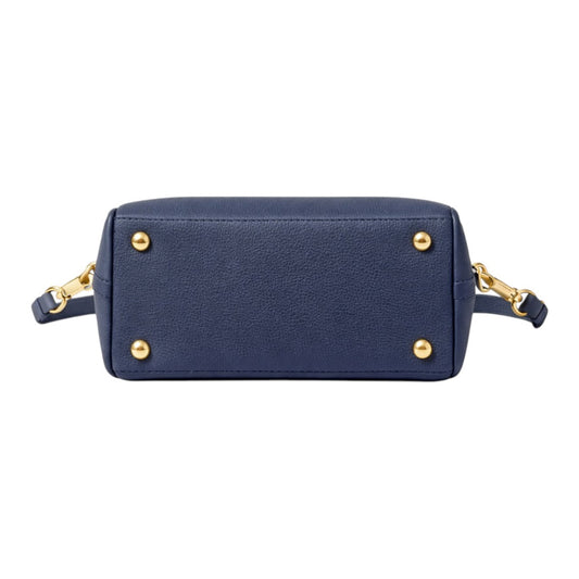 Nerzo Classic Navy Blue Shoulder Bag with Gold Lock – Elegant Women Crossbody