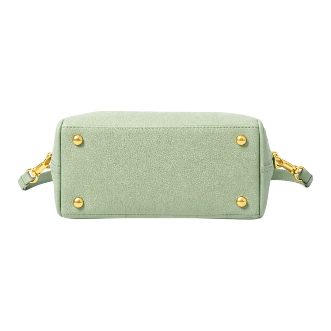 Nerzo Elegant Mint Green Textured Handbag with Gold Buckle – Luxury Women Shoulder Bag