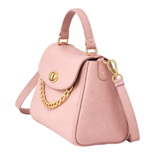 Nerzo Elegant Pink Textured Handbag with Gold Chain – Stylish Women Shoulder Bag