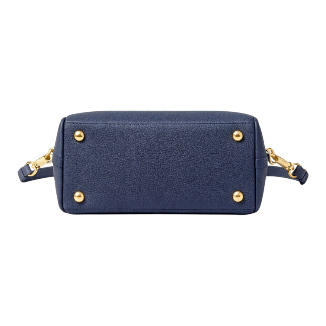 Nerzo Classic Navy Blue Shoulder Bag with Gold Lock – Elegant Women Crossbody