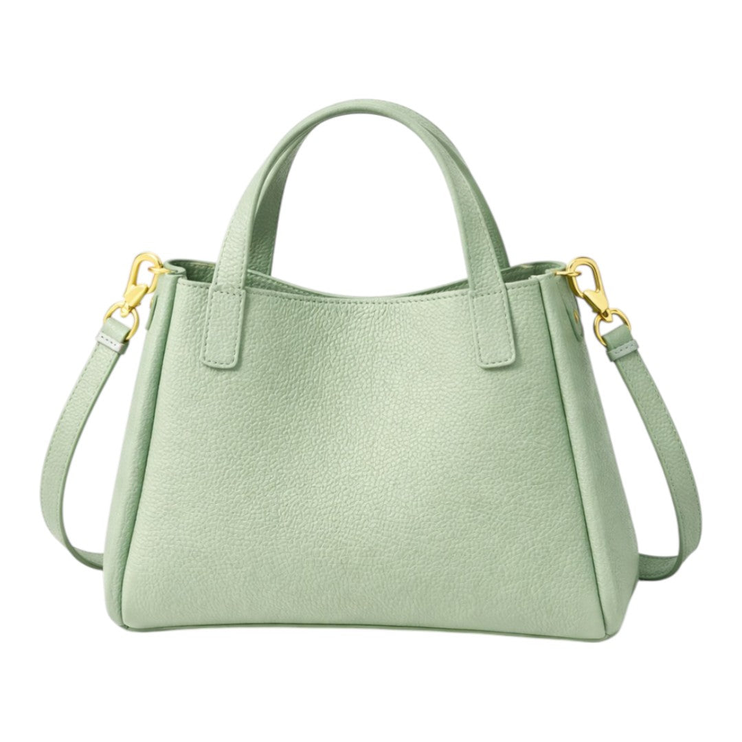 Nerzo Elegant Mint Green Textured Handbag with Gold Buckle – Luxury Women Shoulder Bag