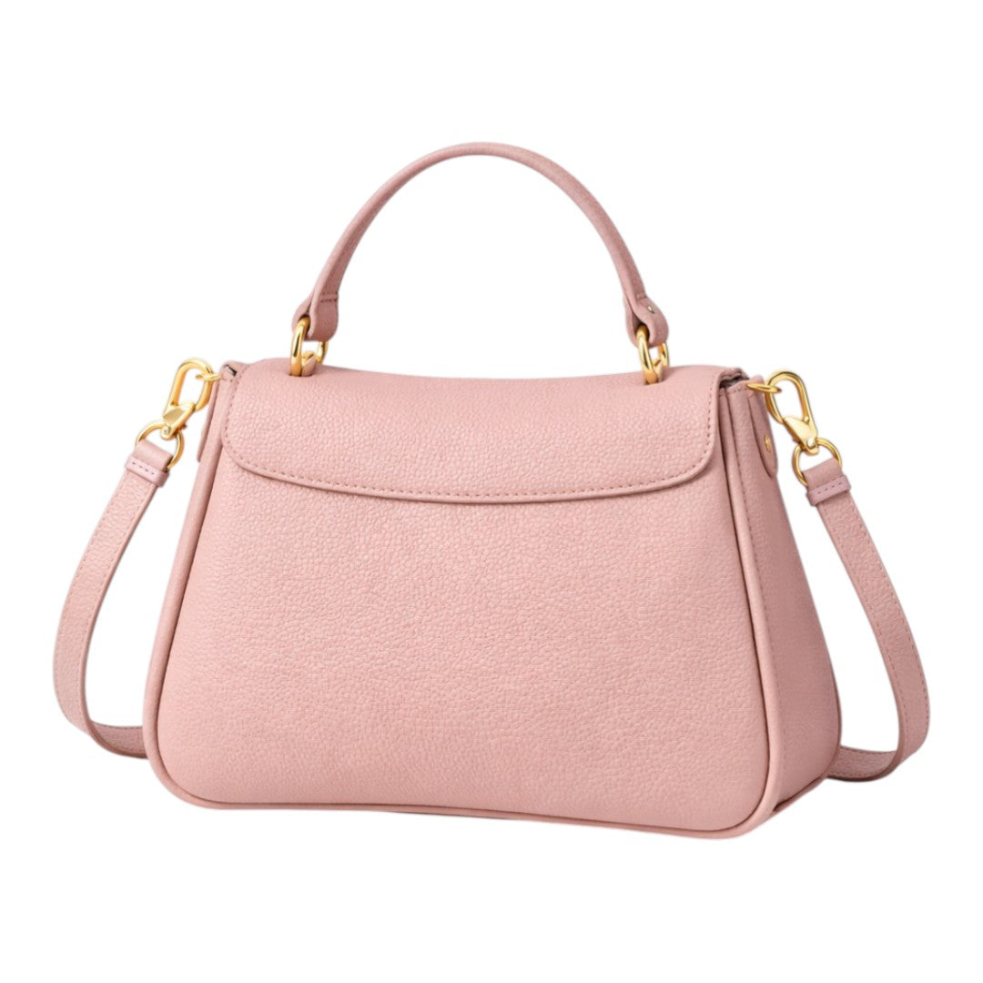 Nerzo Elegant Pink Textured Handbag with Gold Chain – Stylish Women Shoulder Bag
